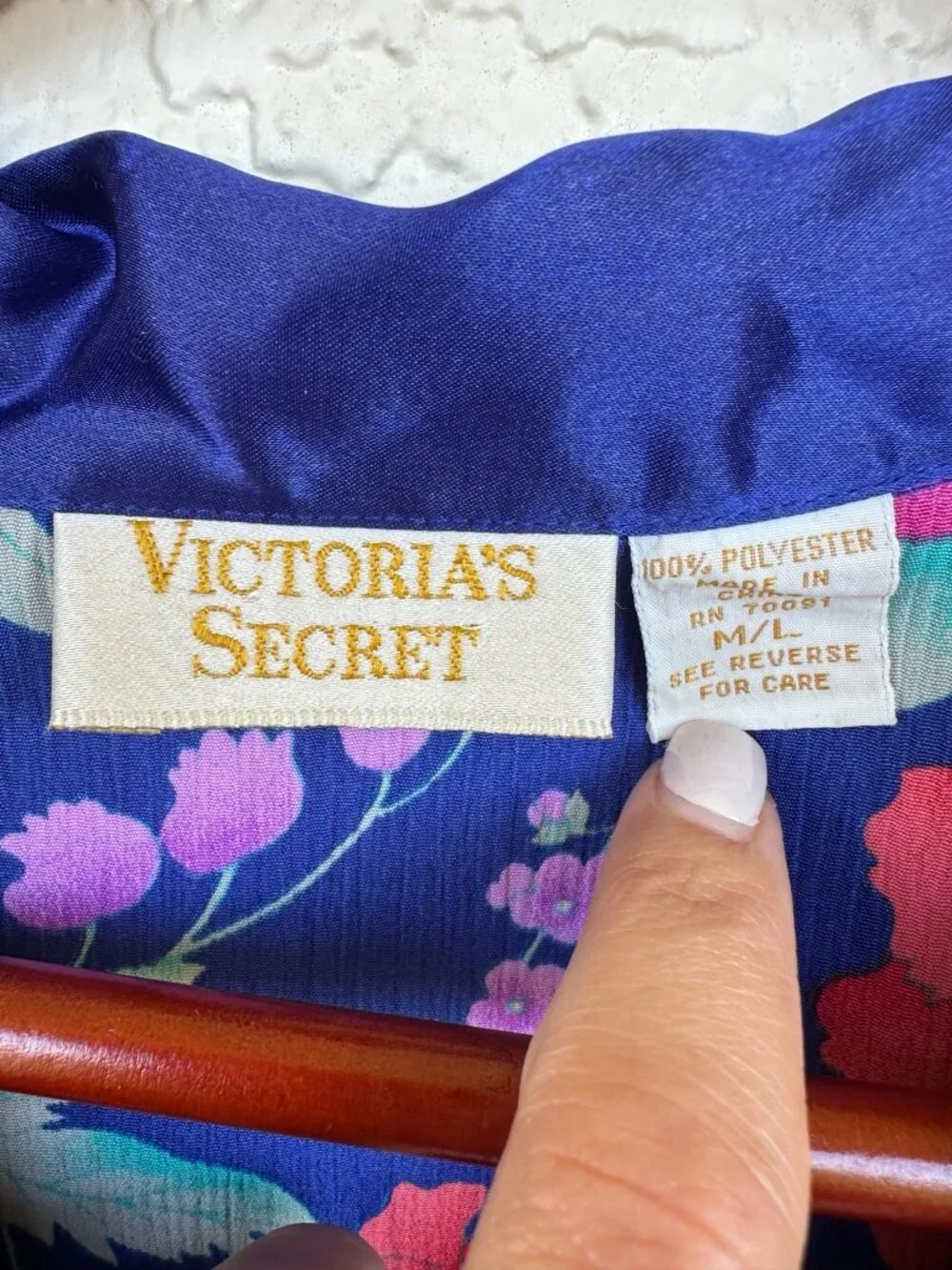 Vintage Victoria's Secret Floral Satin Sleep Shirt Coquette Romantic Granny